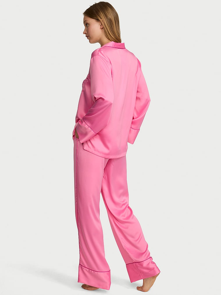 Signature Satin Long Pajama Set image number null