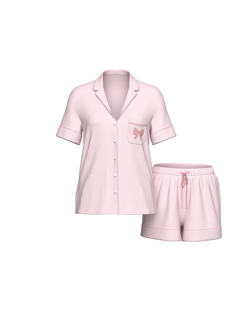 Modal Soft Bow Short Pajama Set image number null