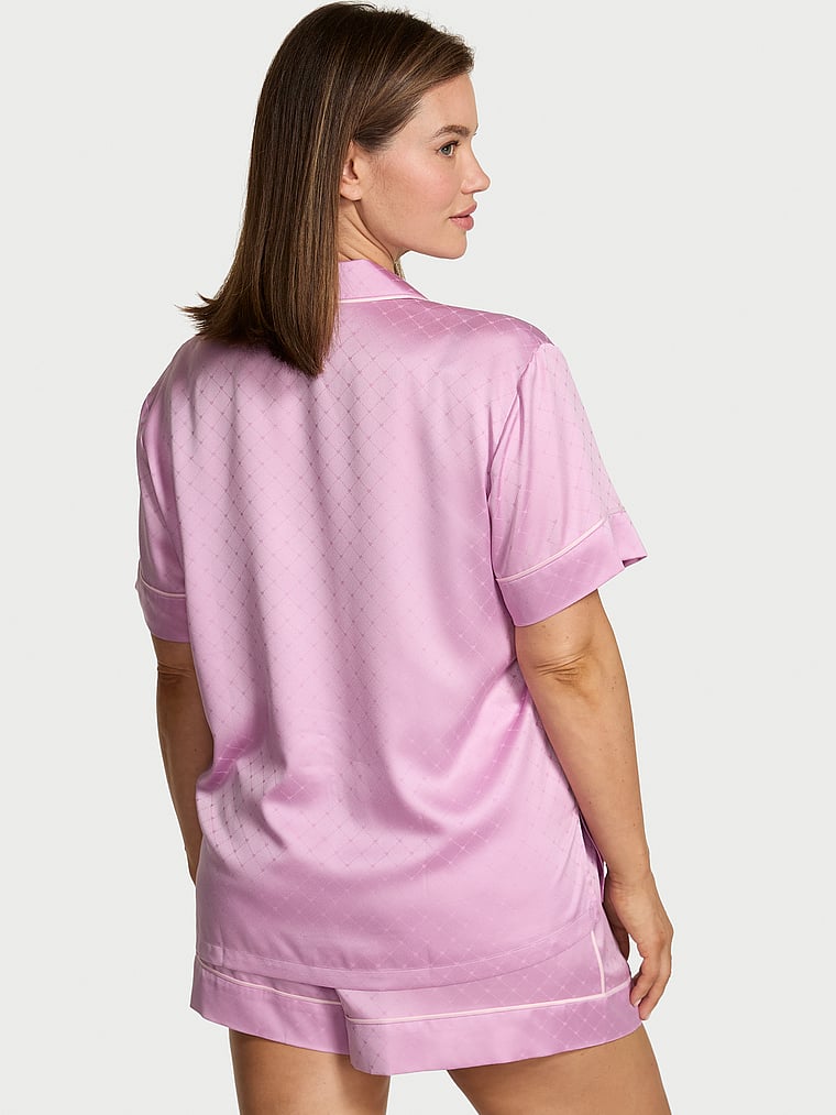 Signature Satin Heart Short Pajama Set image number null