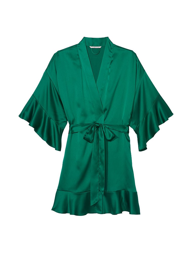 Satin Flounce Robe image number null