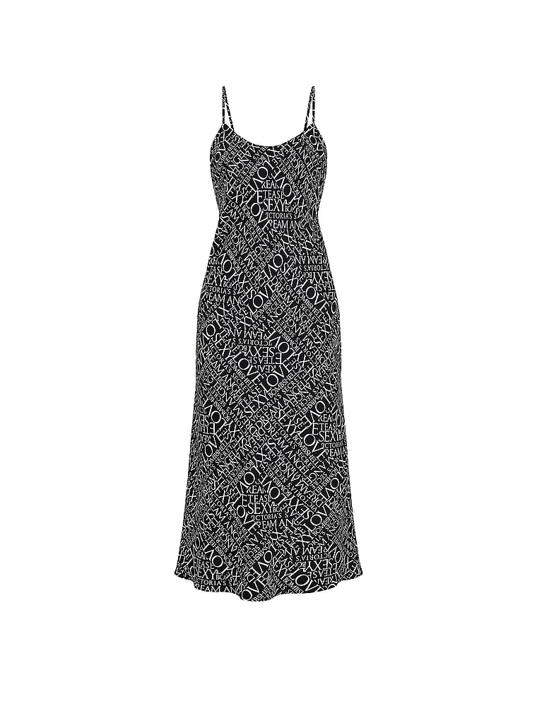 Satin Midi Slip Dress image number null
